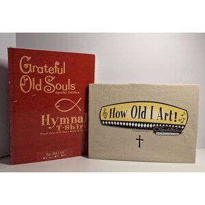 Large Grateful Old Souls How Old I Art Hymnal Tan T-Shirt Size L Christian